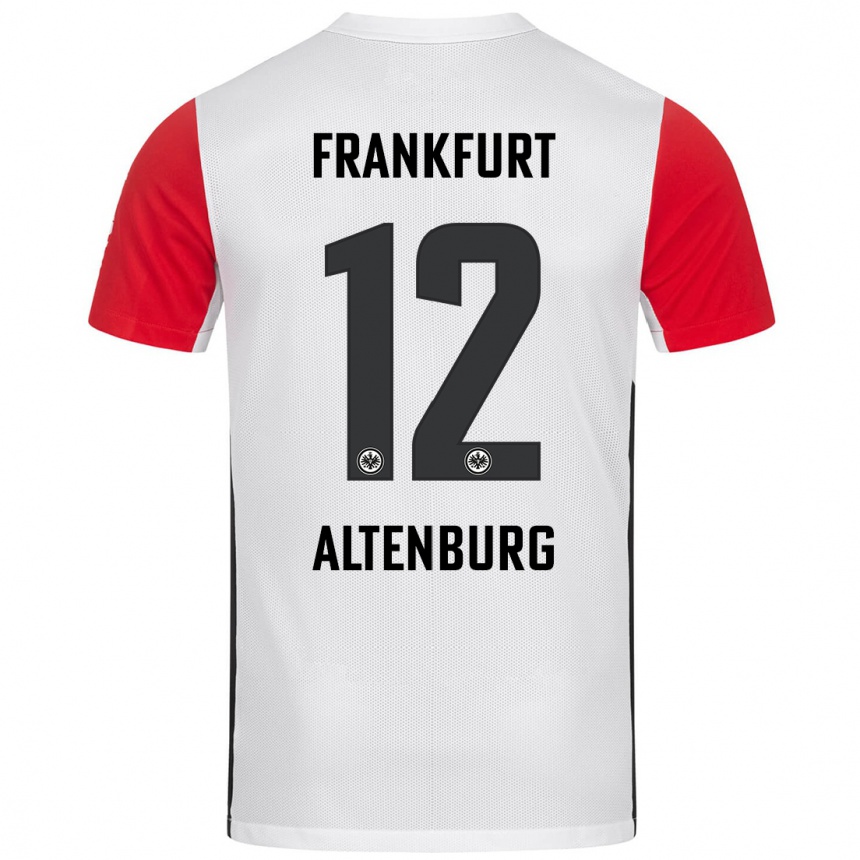 Homme Football Maillot Lina Altenburg #12 Blanc Rouge Tenues Domicile 2024/25