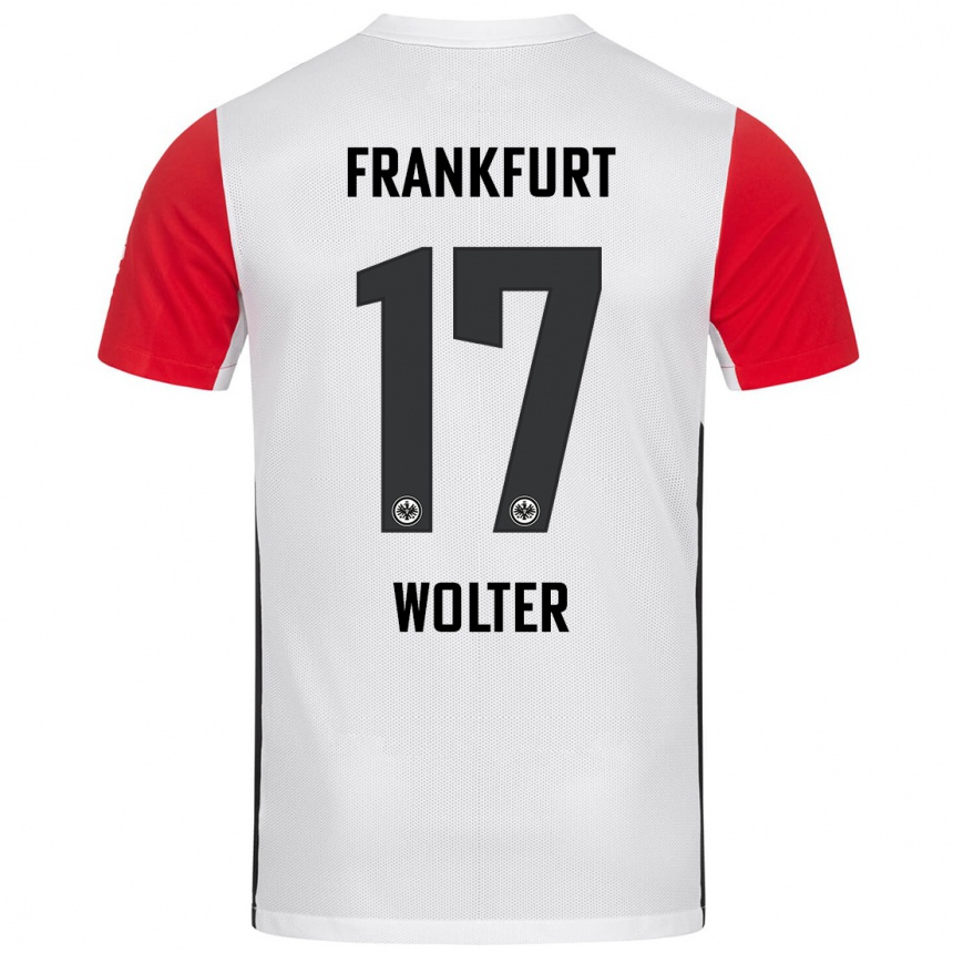 Homme Football Maillot Pia-Sophie Wolter #17 Blanc Rouge Tenues Domicile 2024/25