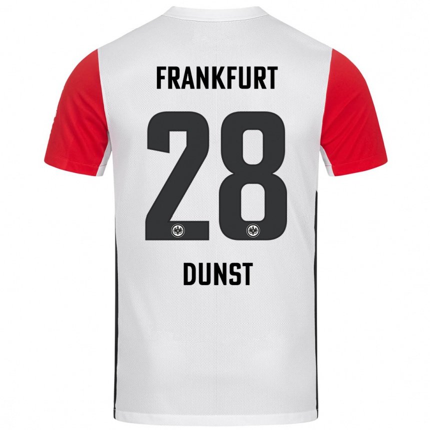 Homme Football Maillot Barbara Dunst #28 Blanc Rouge Tenues Domicile 2024/25