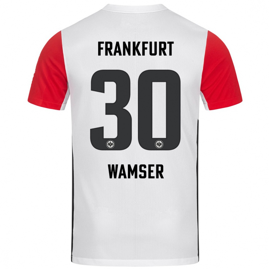 Homme Football Maillot Carlotta Wamser #30 Blanc Rouge Tenues Domicile 2024/25