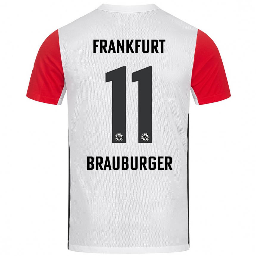 Homme Football Maillot Maximilian Brauburger #11 Blanc Rouge Tenues Domicile 2024/25