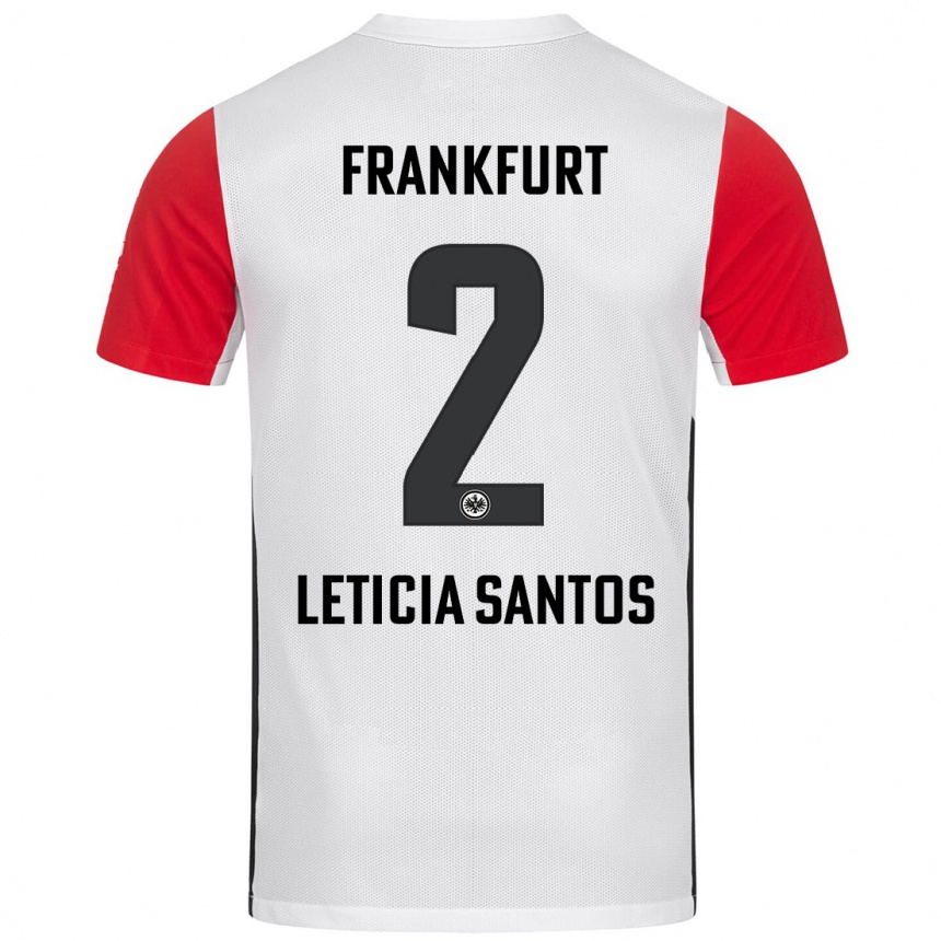 Homme Football Maillot Letícia Santos De Oliveira #2 Blanc Rouge Tenues Domicile 2024/25