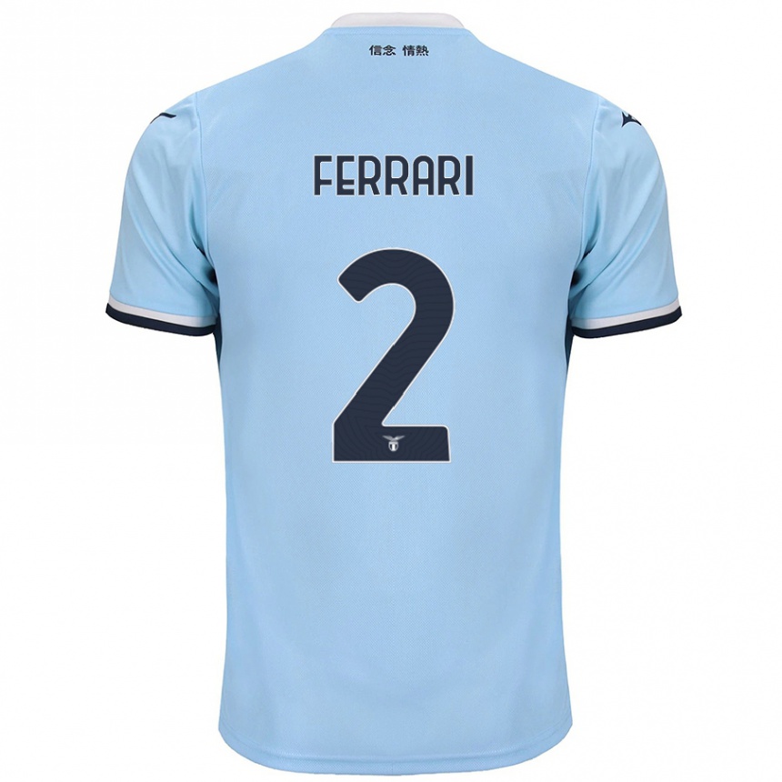 Homme Football Maillot Lorenzo Ferrari #2 Bleu Tenues Domicile 2024/25