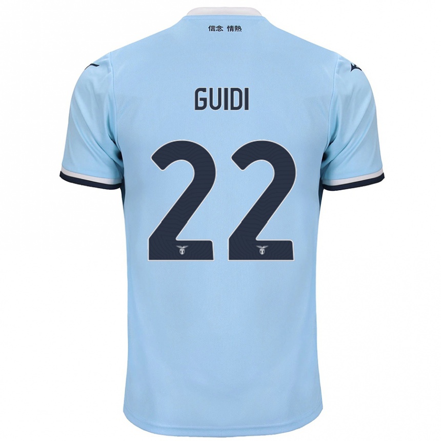 Homme Football Maillot Emma Guidi #22 Bleu Tenues Domicile 2024/25