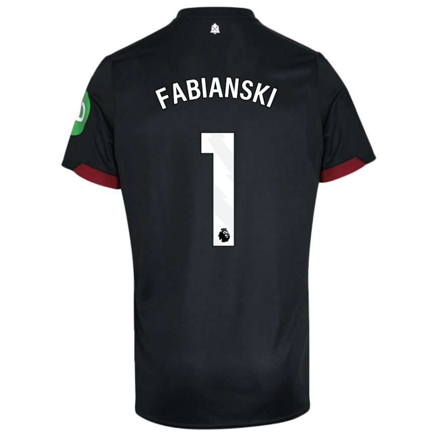 Homme Football Maillot Lukasz Fabianski #1 Noir Blanc Tenues Extérieur 2024/25