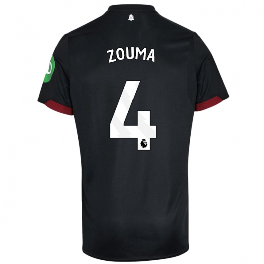 Homme Football Maillot Kurt Zouma #4 Noir Blanc Tenues Extérieur 2024/25