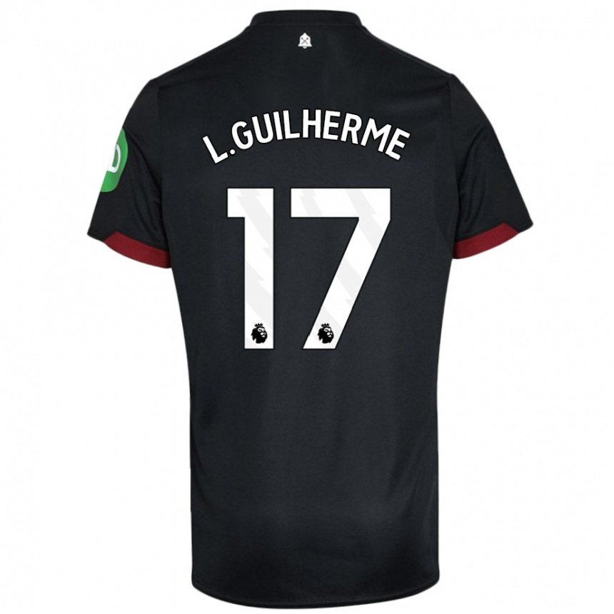 Homme Football Maillot Luis Guilherme #17 Noir Blanc Tenues Extérieur 2024/25