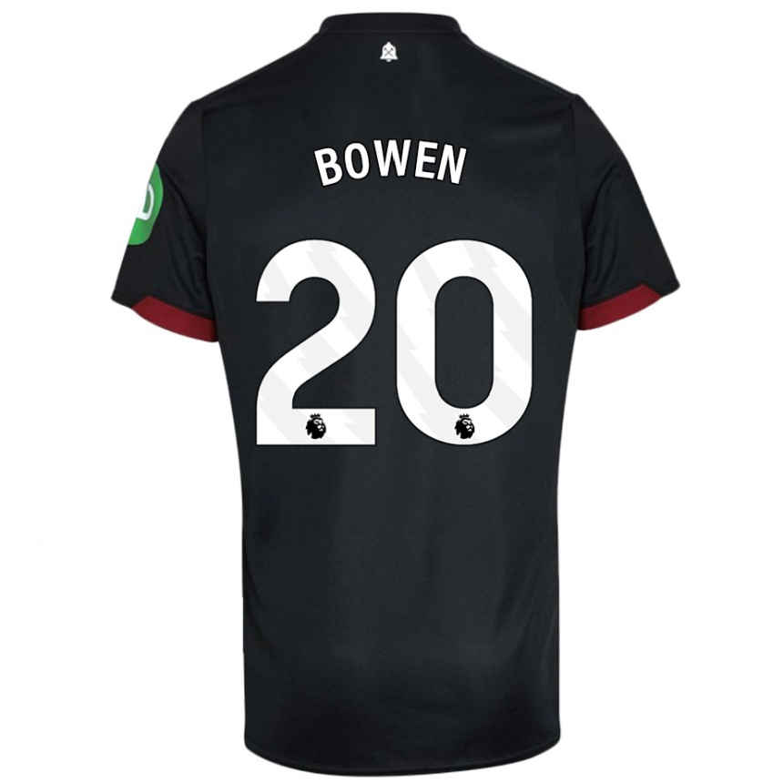 Homme Football Maillot Jarrod Bowen #20 Noir Blanc Tenues Extérieur 2024/25