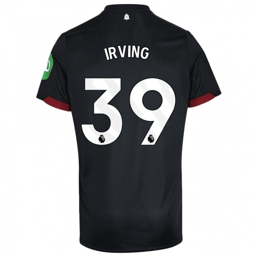 Homme Football Maillot Andy Irving #39 Noir Blanc Tenues Extérieur 2024/25