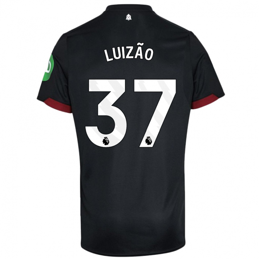 Homme Football Maillot Luizão #37 Noir Blanc Tenues Extérieur 2024/25