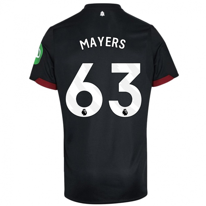 Homme Football Maillot Ezra Mayers #63 Noir Blanc Tenues Extérieur 2024/25