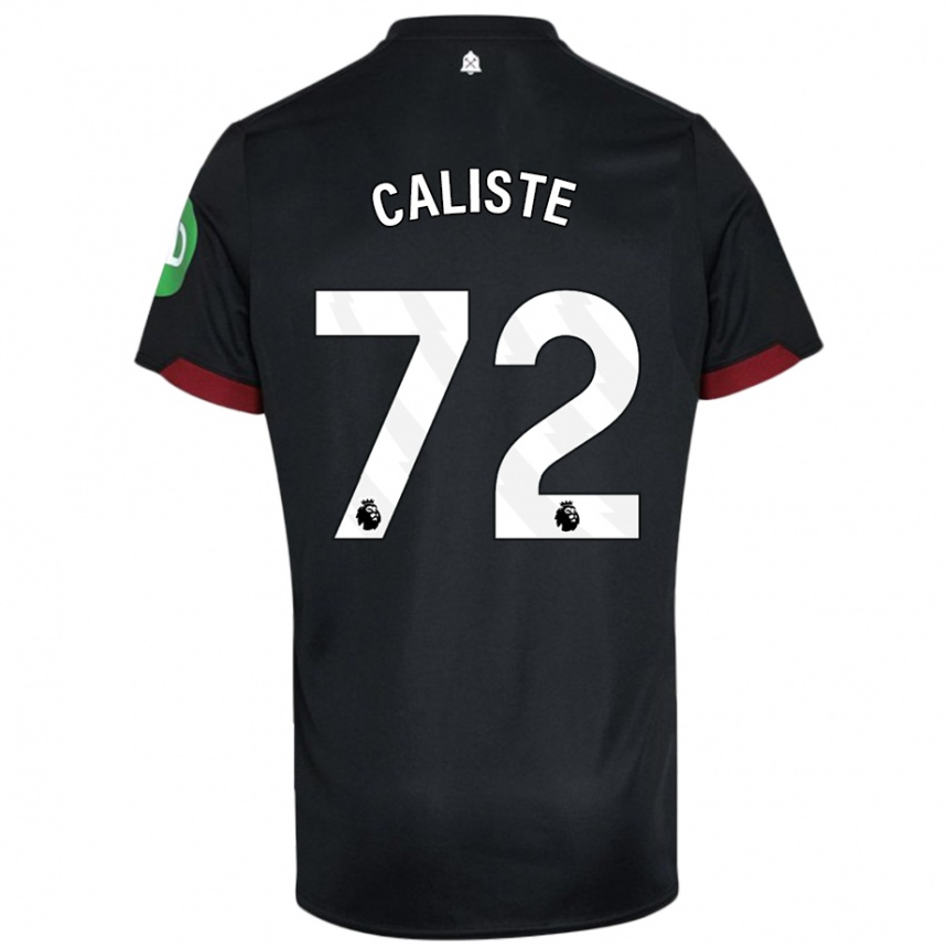 Homme Football Maillot Gabriel Caliste #72 Noir Blanc Tenues Extérieur 2024/25