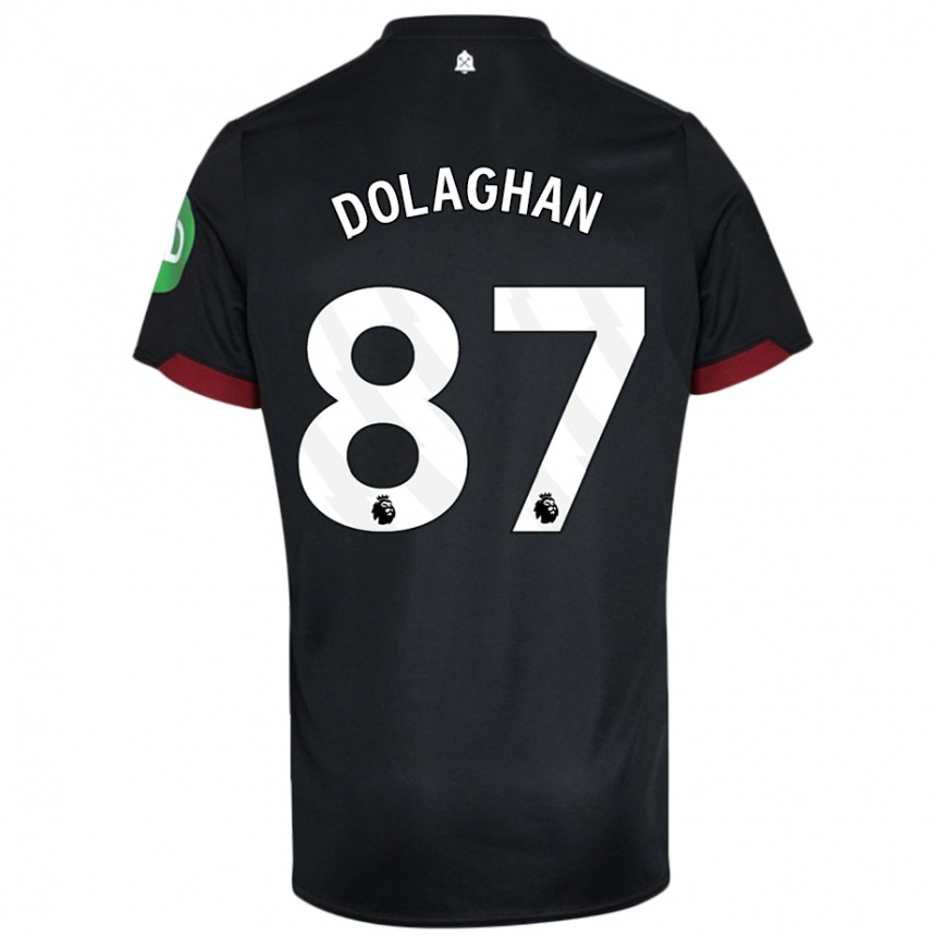 Homme Football Maillot Brad Dolaghan #87 Noir Blanc Tenues Extérieur 2024/25