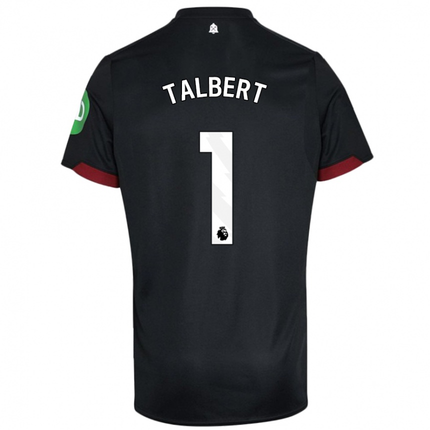 Homme Football Maillot Katelin Talbert #1 Noir Blanc Tenues Extérieur 2024/25