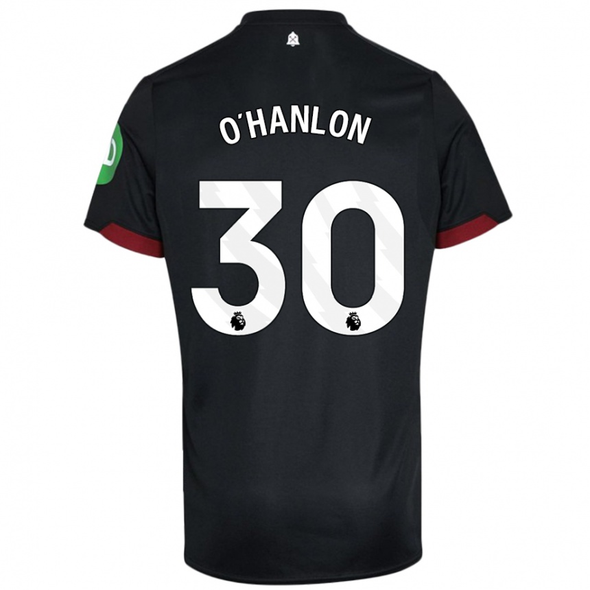 Homme Football Maillot Katie O'hanlon #30 Noir Blanc Tenues Extérieur 2024/25