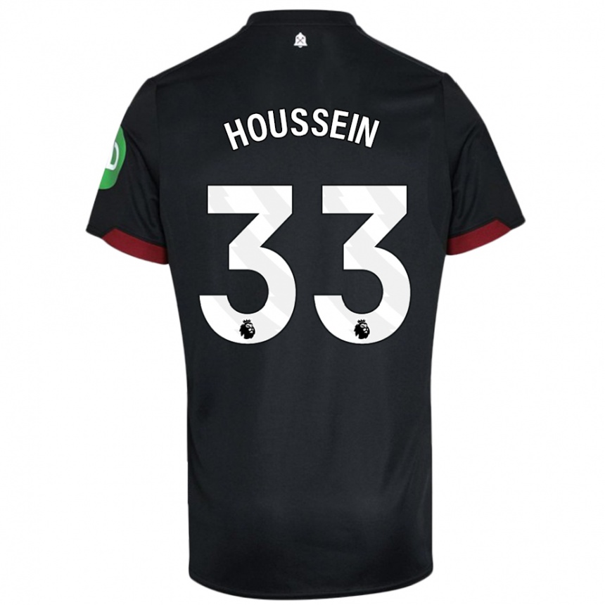 Homme Football Maillot Halle Houssein #33 Noir Blanc Tenues Extérieur 2024/25