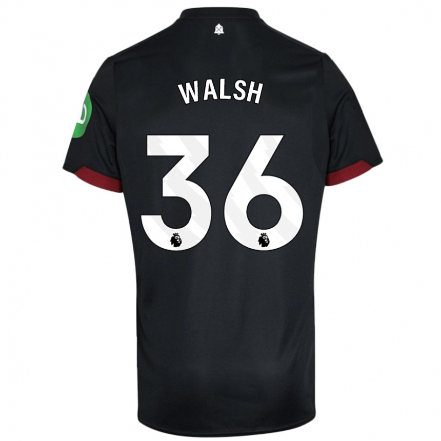 Homme Football Maillot Soraya Walsh #36 Noir Blanc Tenues Extérieur 2024/25