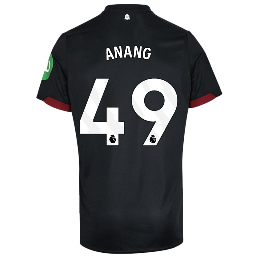 Homme Football Maillot Joseph Anang #49 Noir Blanc Tenues Extérieur 2024/25