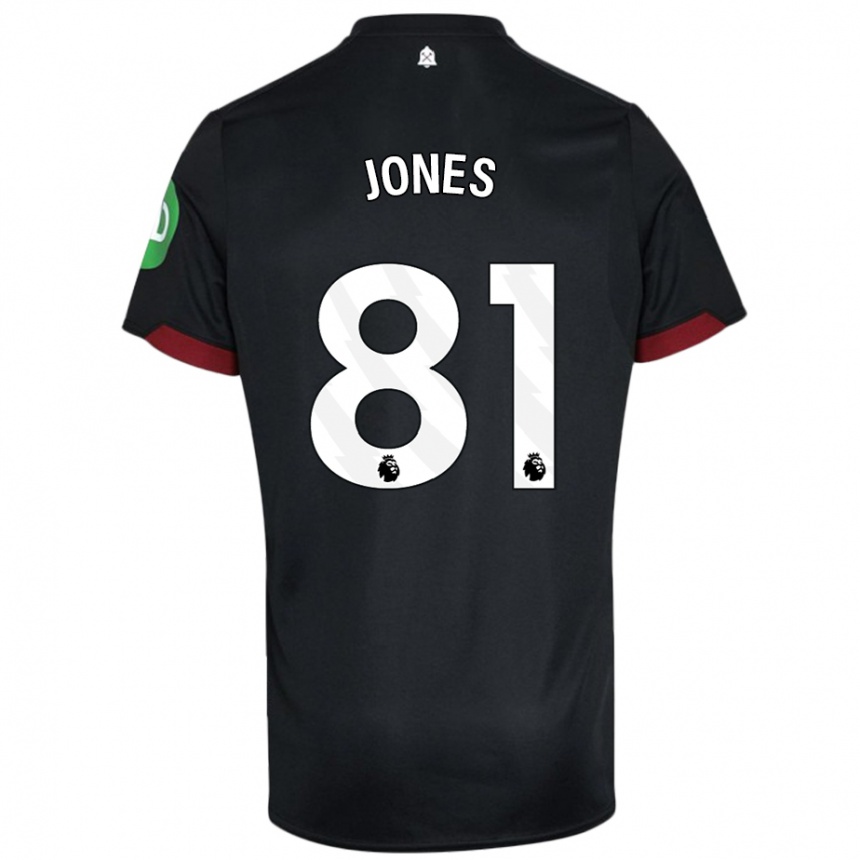 Homme Football Maillot Liam Jones #81 Noir Blanc Tenues Extérieur 2024/25