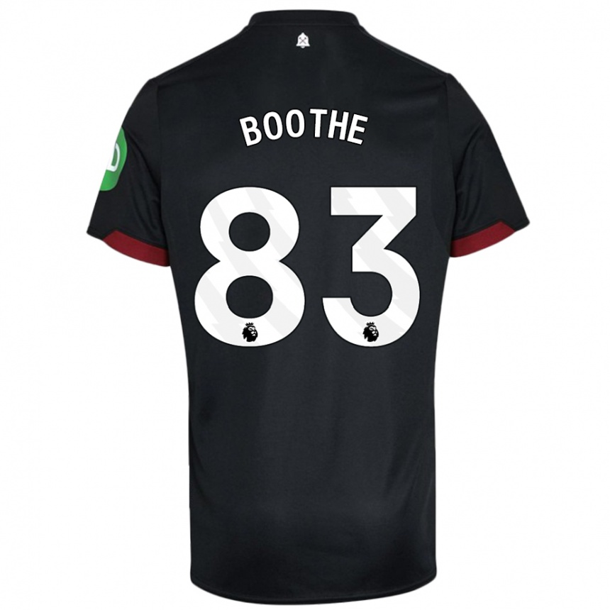 Homme Football Maillot Sebastian Boothe #83 Noir Blanc Tenues Extérieur 2024/25