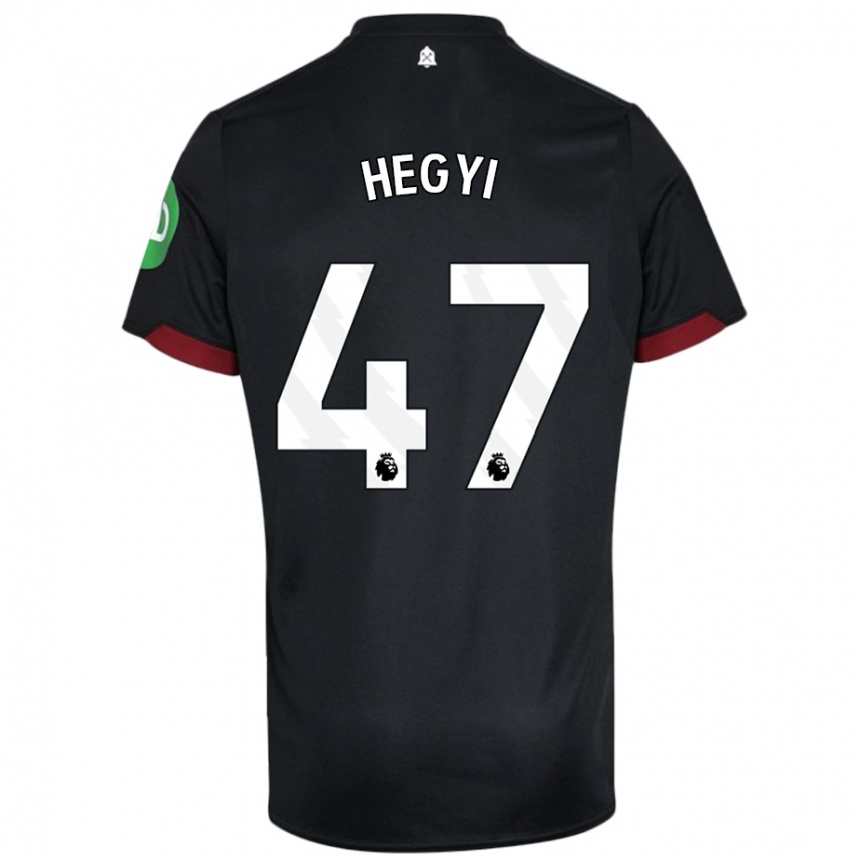 Homme Football Maillot Krisztian Hegyi #47 Noir Blanc Tenues Extérieur 2024/25