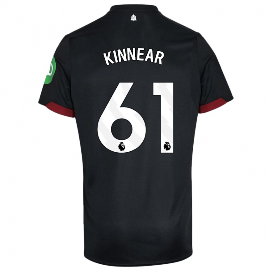 Homme Football Maillot Brian Kinnear #61 Noir Blanc Tenues Extérieur 2024/25