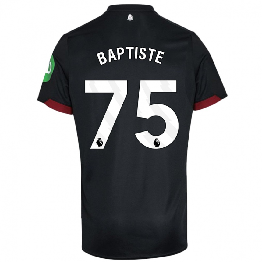 Homme Football Maillot Jamal Baptiste #75 Noir Blanc Tenues Extérieur 2024/25