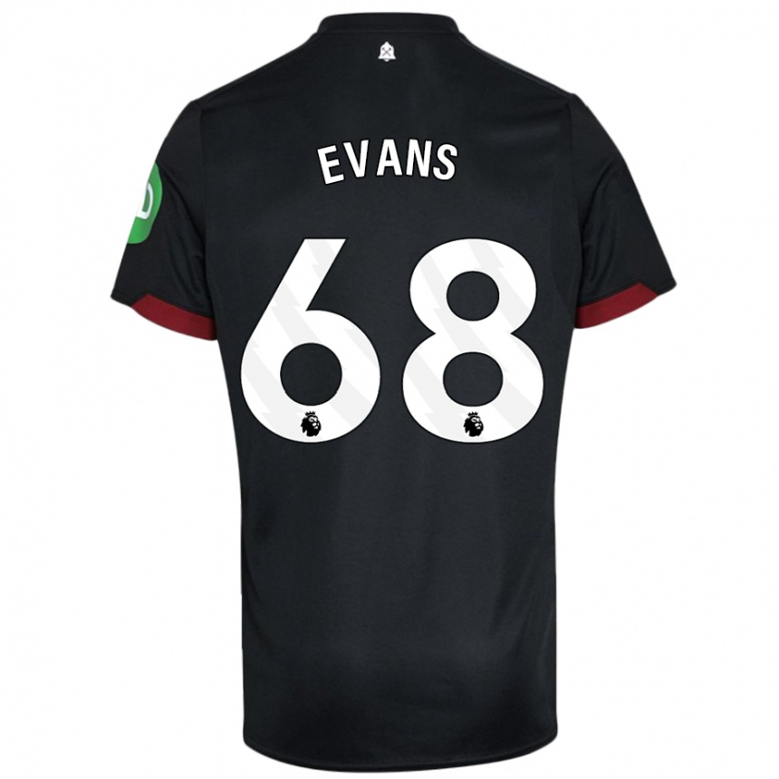 Homme Football Maillot Isaac Evans #68 Noir Blanc Tenues Extérieur 2024/25