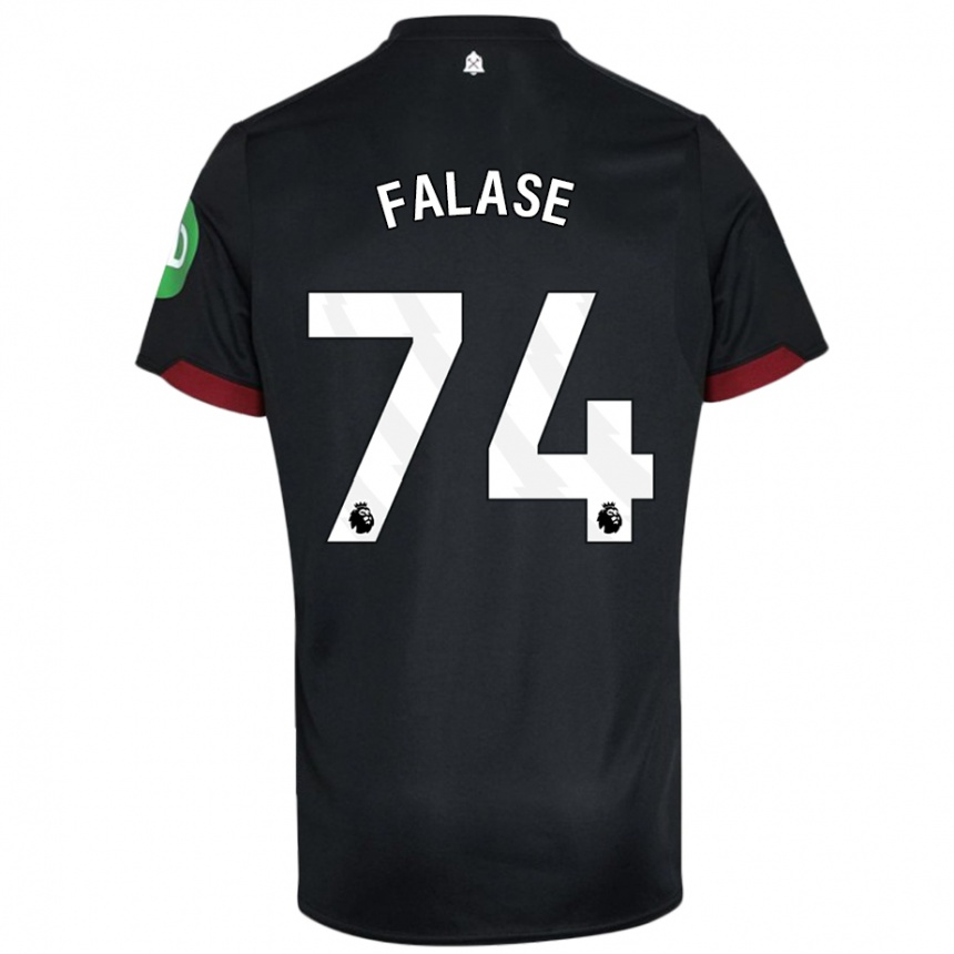 Homme Football Maillot Asher Falase #74 Noir Blanc Tenues Extérieur 2024/25