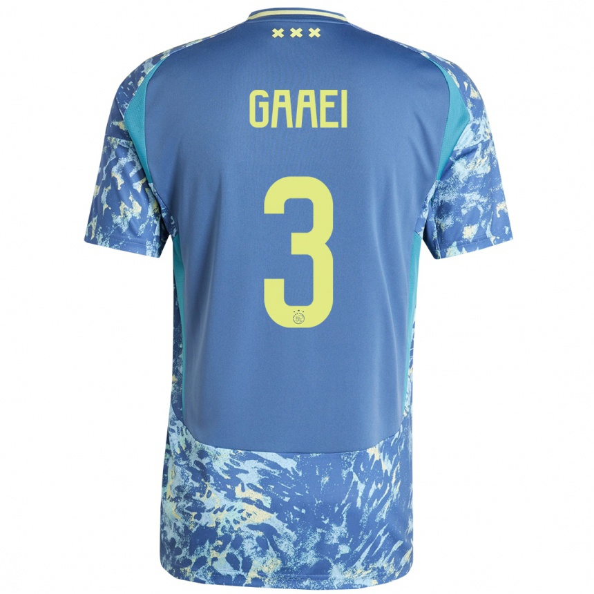 Homme Football Maillot Anton Gaaei #3 Gris Bleu Jaune Tenues Extérieur 2024/25