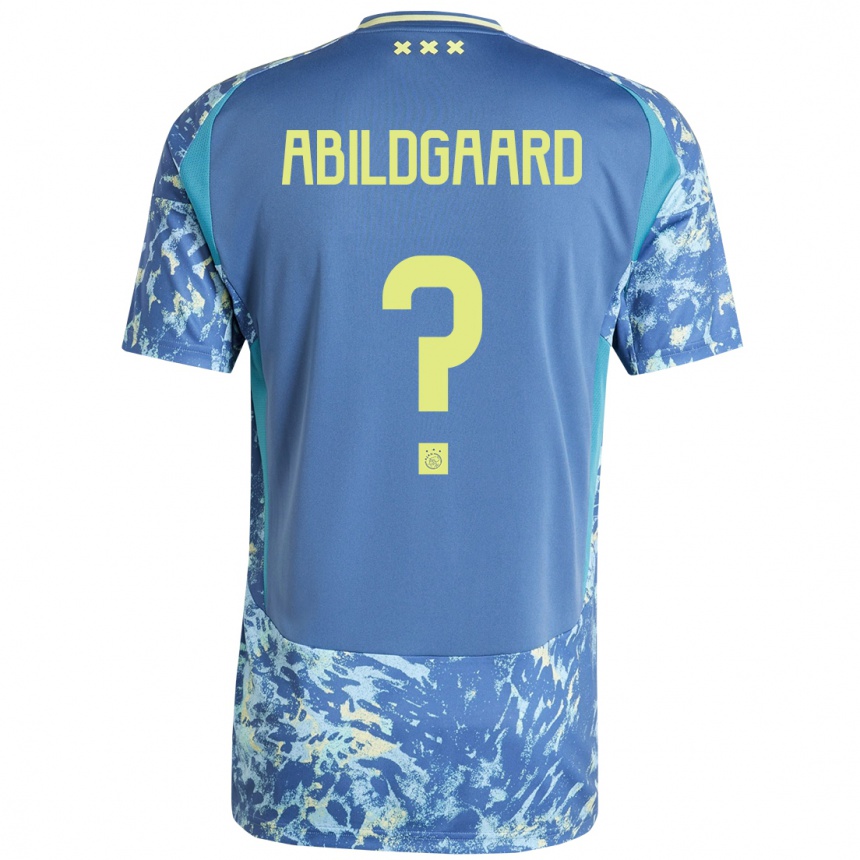 Homme Football Maillot Lasse Abildgaard #0 Gris Bleu Jaune Tenues Extérieur 2024/25