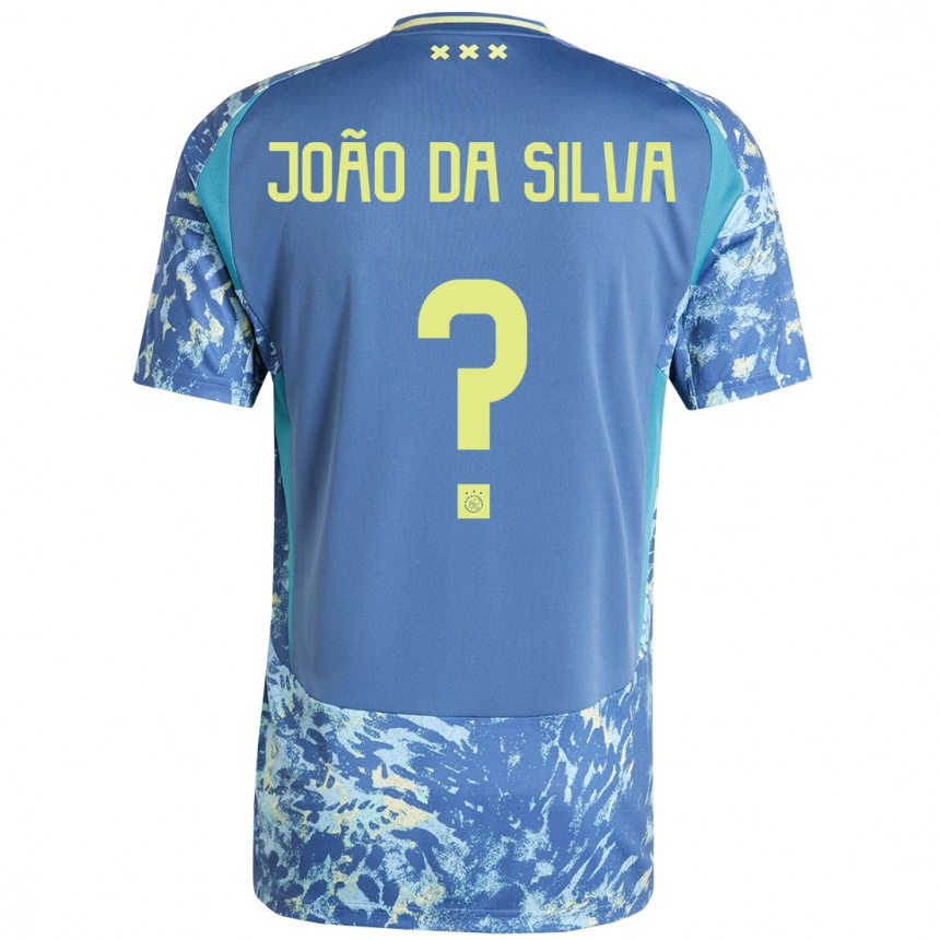 Homme Football Maillot Miguel João Da Silva #0 Gris Bleu Jaune Tenues Extérieur 2024/25