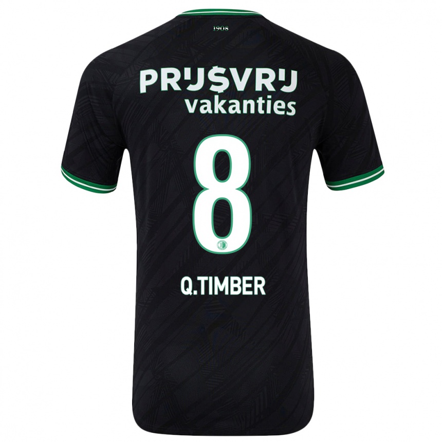 Homme Football Maillot Quinten Timber #8 Noir Vert Tenues Extérieur 2024/25