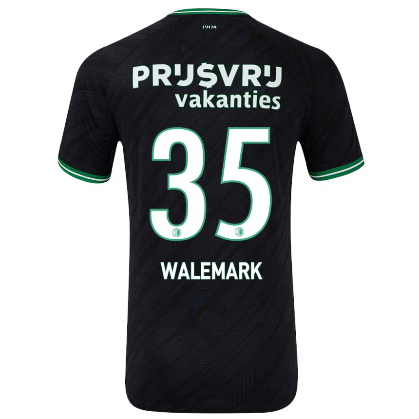 Homme Football Maillot Patrik Walemark #35 Noir Vert Tenues Extérieur 2024/25