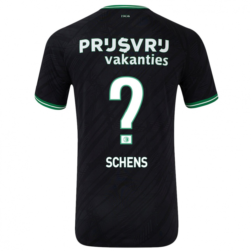 Homme Football Maillot Twan Schens #0 Noir Vert Tenues Extérieur 2024/25