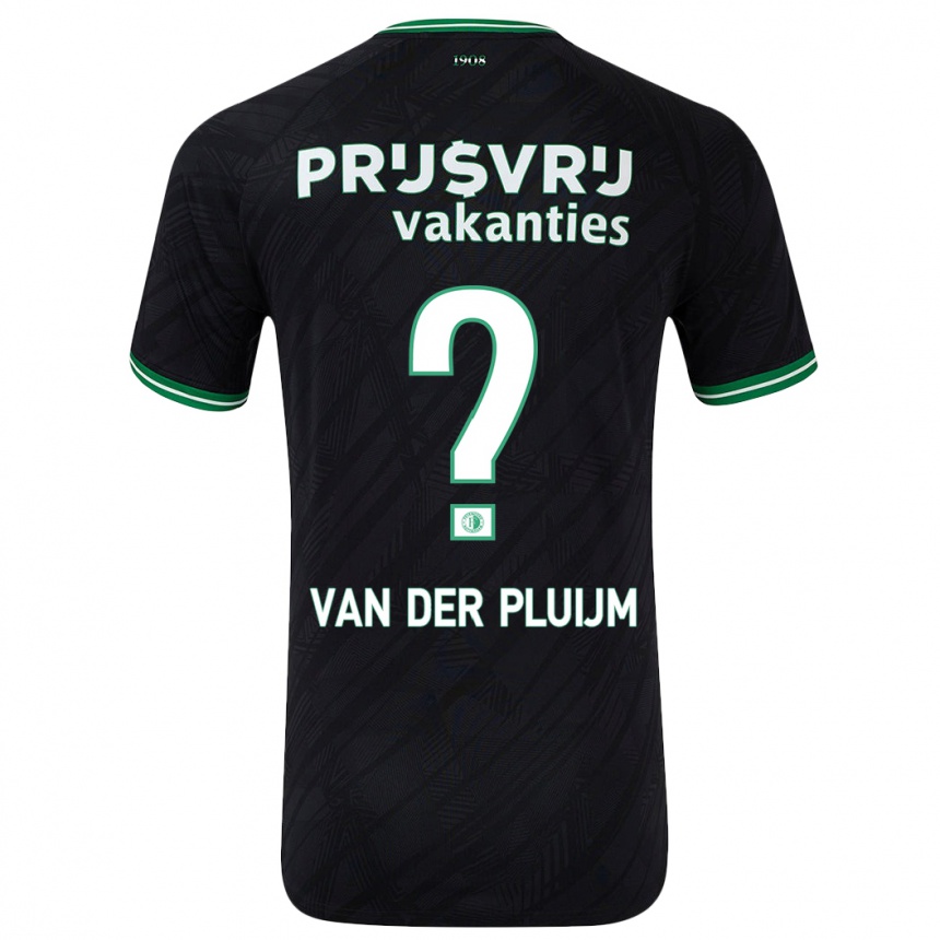 Homme Football Maillot Marvin Van Der Pluijm #0 Noir Vert Tenues Extérieur 2024/25