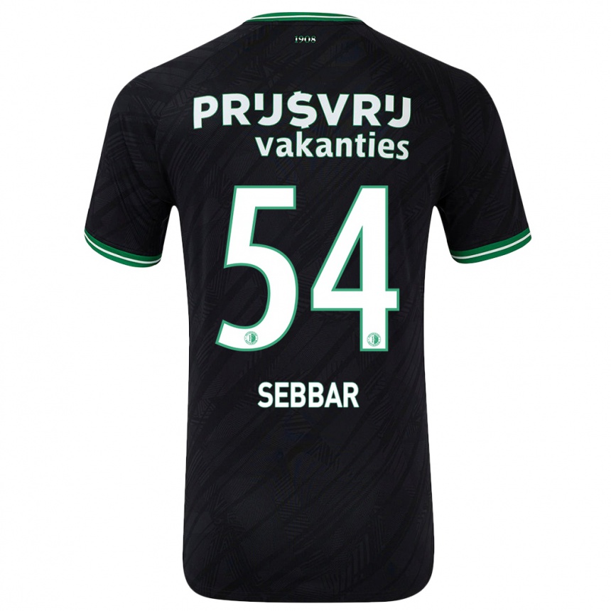 Homme Football Maillot Marouane Sebbar #54 Noir Vert Tenues Extérieur 2024/25