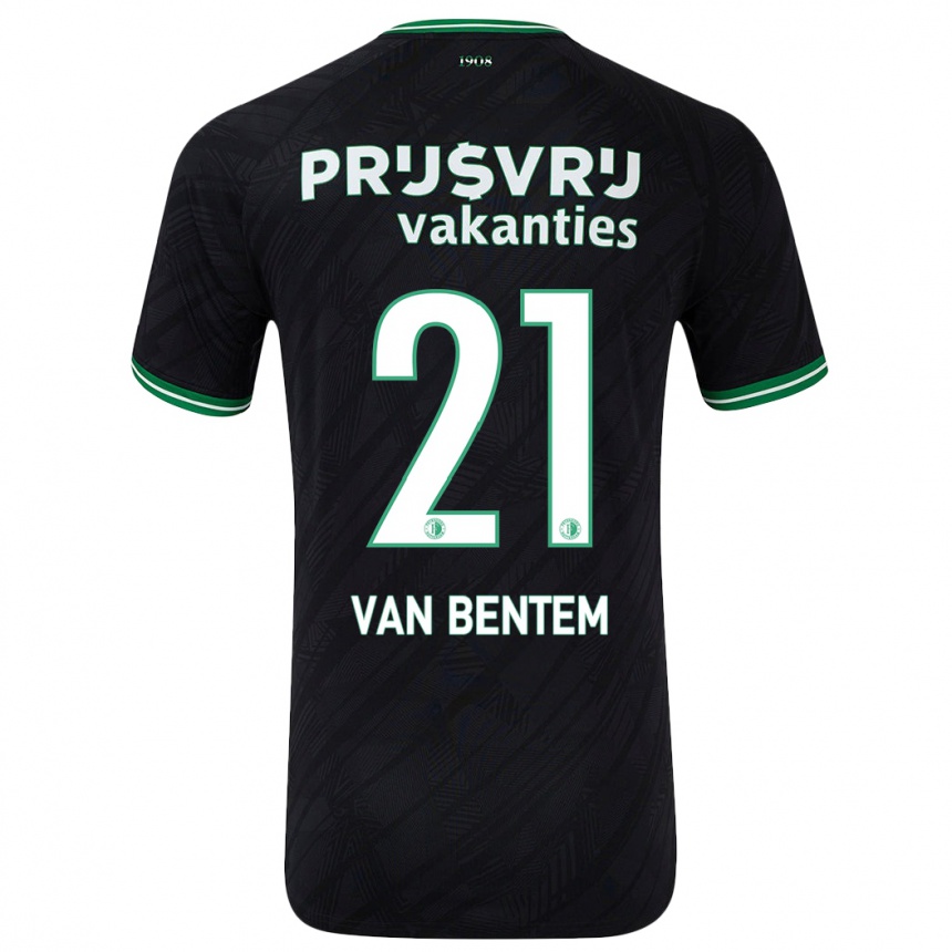 Homme Football Maillot Tess Van Bentem #21 Noir Vert Tenues Extérieur 2024/25