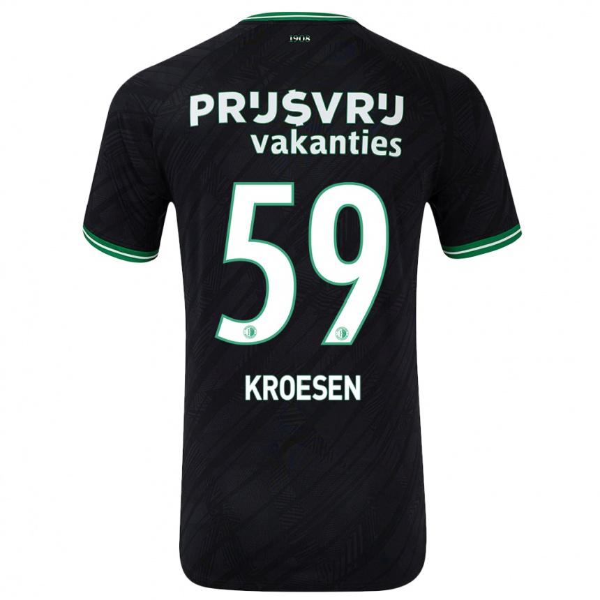 Homme Football Maillot Jaimy Kroesen #59 Noir Vert Tenues Extérieur 2024/25