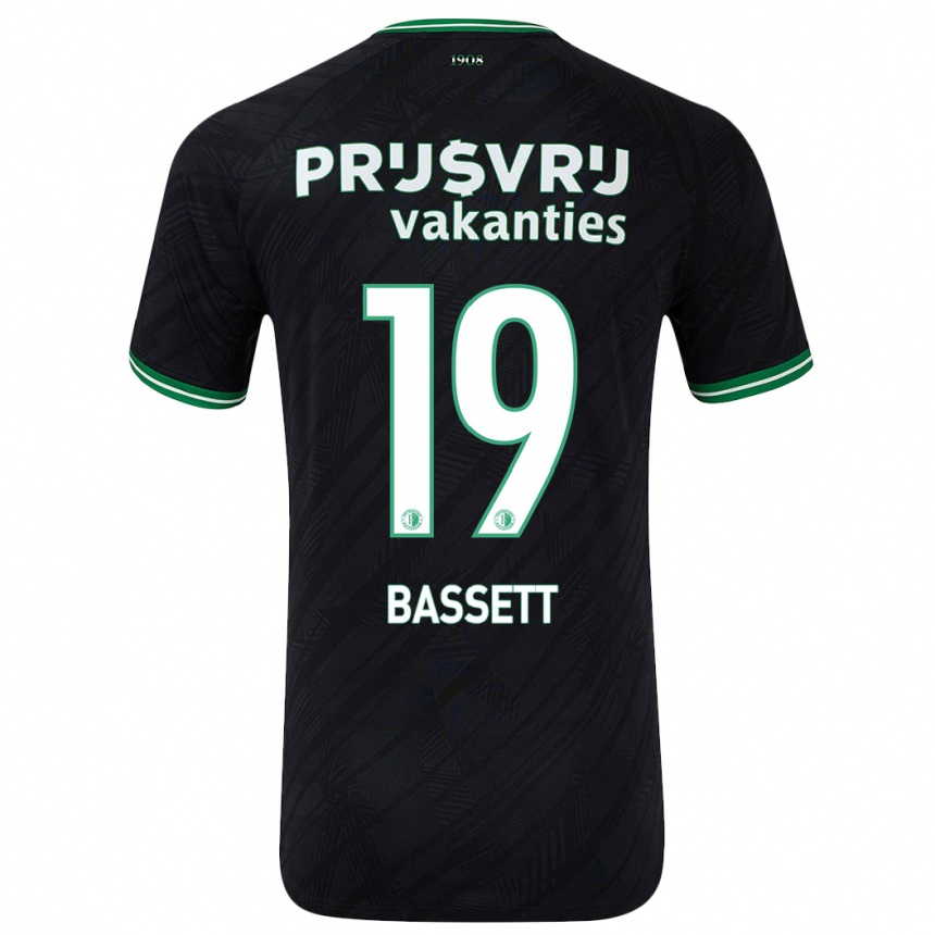 Homme Football Maillot Cole Bassett #19 Noir Vert Tenues Extérieur 2024/25