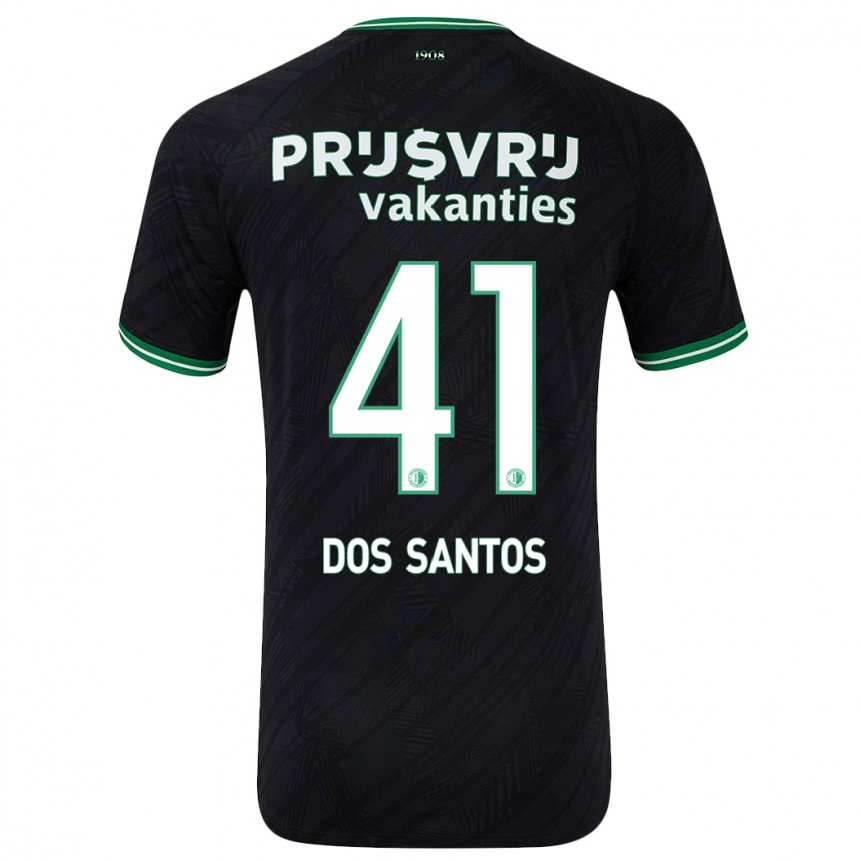 Homme Football Maillot Giuliany Ben-David Dos Santos #41 Noir Vert Tenues Extérieur 2024/25