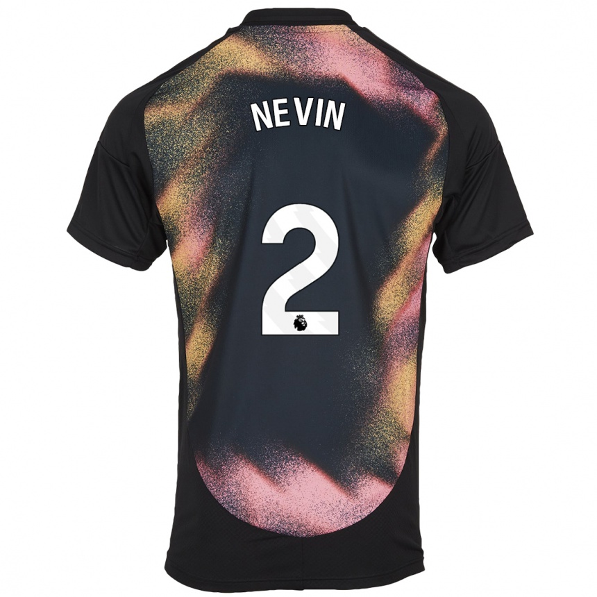 Homme Football Maillot Courtney Nevin #2 Noir Blanc Tenues Extérieur 2024/25