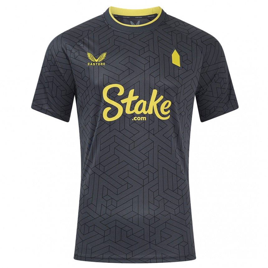 Homme Football Maillot Votre Nom #0 Noir Jaune Tenues Extérieur 2024/25