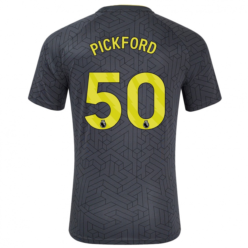 Homme Football Maillot George Pickford #50 Noir Jaune Tenues Extérieur 2024/25