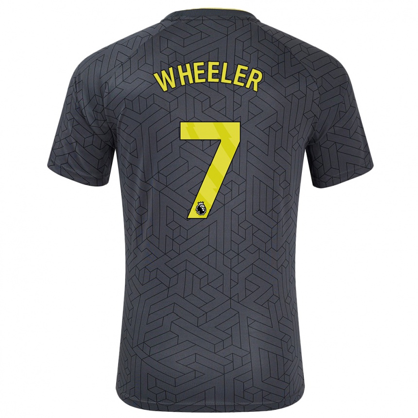 Homme Football Maillot Clare Wheeler #7 Noir Jaune Tenues Extérieur 2024/25