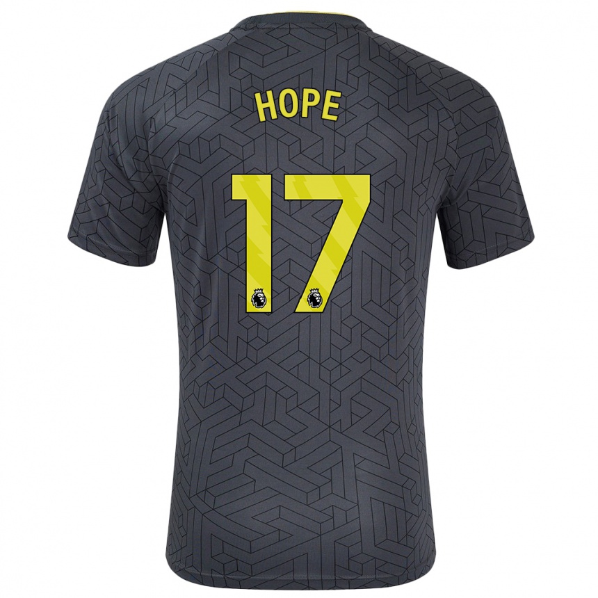 Homme Football Maillot Lucy Hope #17 Noir Jaune Tenues Extérieur 2024/25