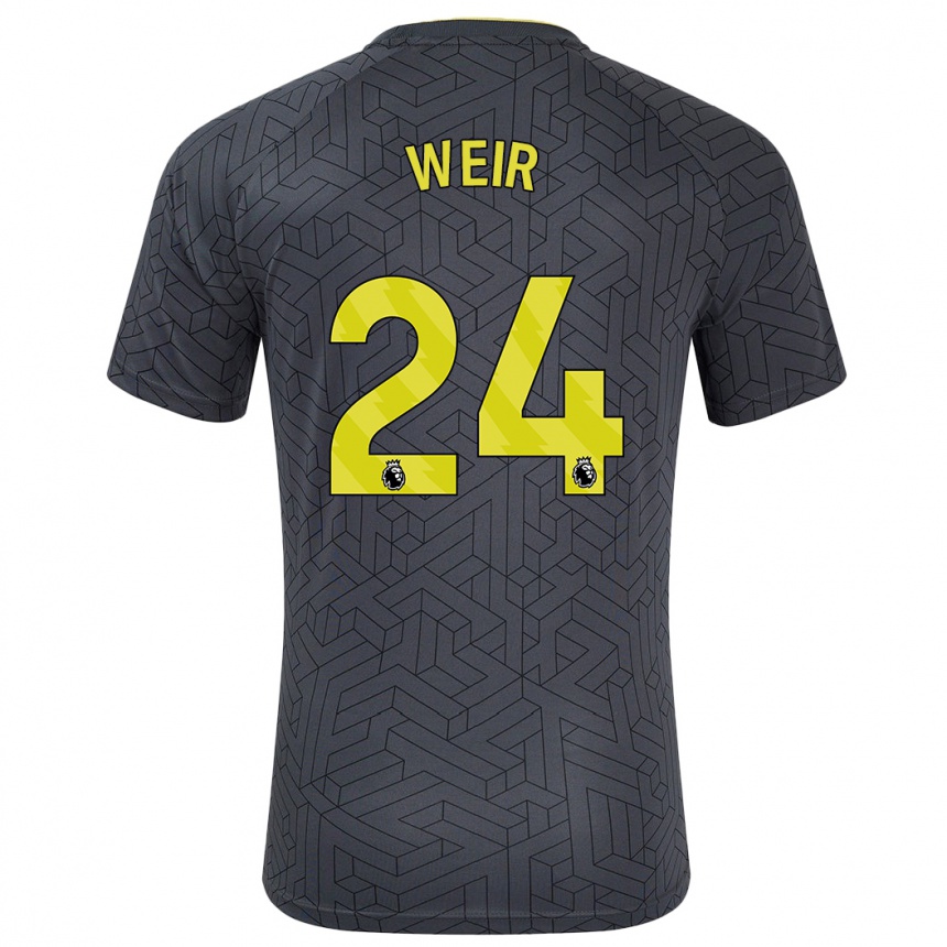 Homme Football Maillot Kenzie Weir #24 Noir Jaune Tenues Extérieur 2024/25