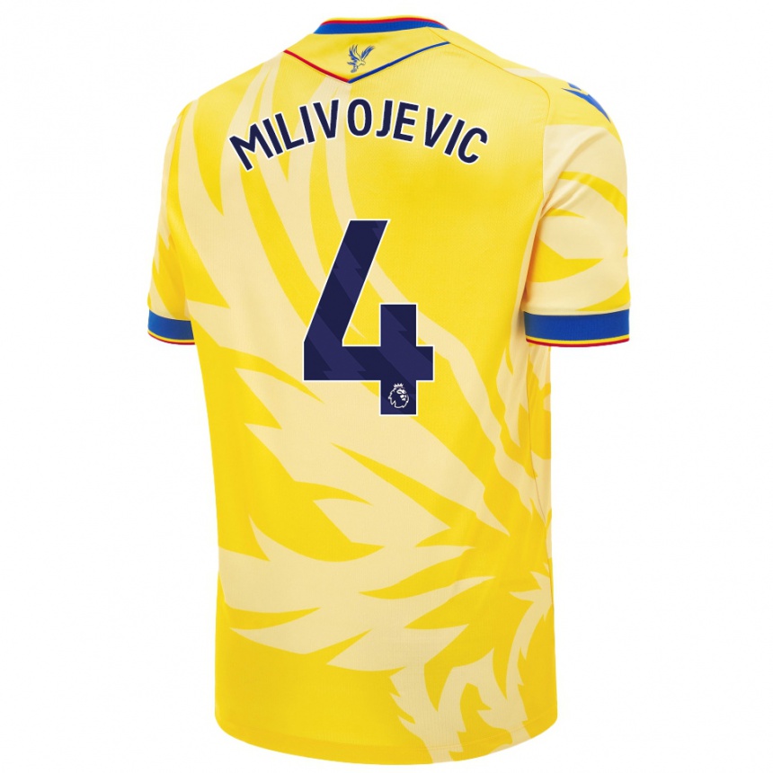 Homme Football Maillot Luka Milivojevic #4 Jaune Tenues Extérieur 2024/25