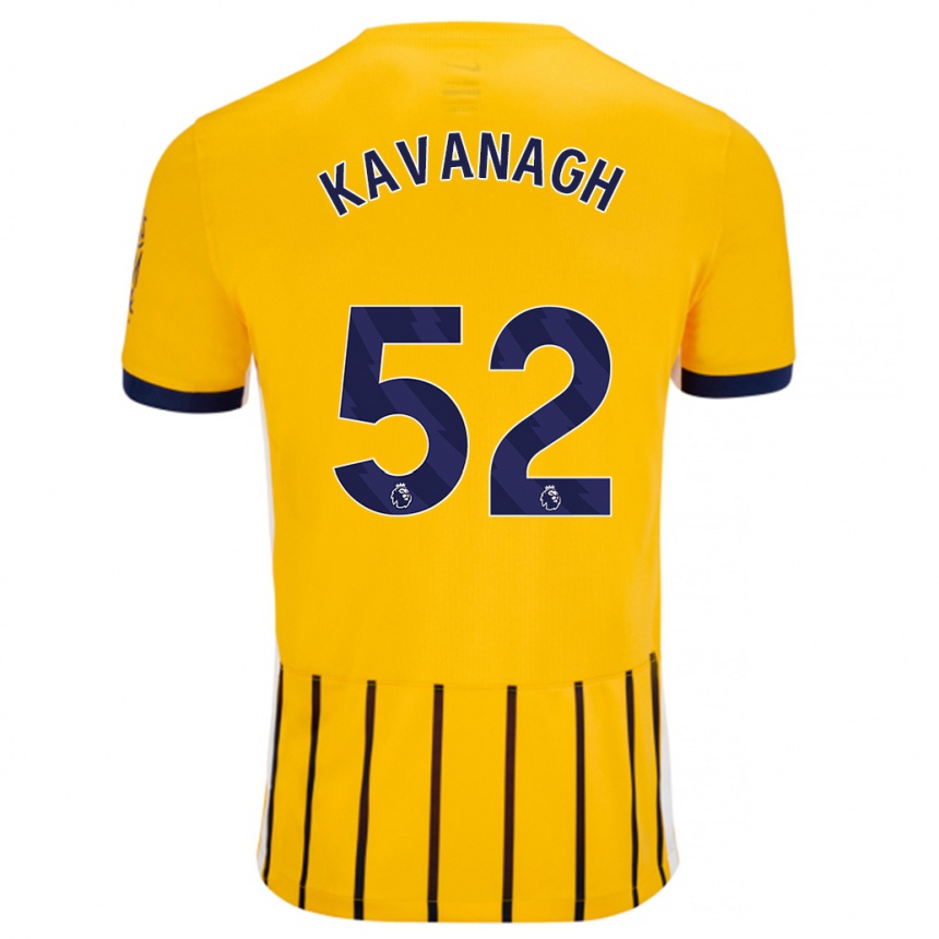 Homme Football Maillot Leigh Kavanagh #52 Doré Bleu À Fines Rayures Tenues Extérieur 2024/25