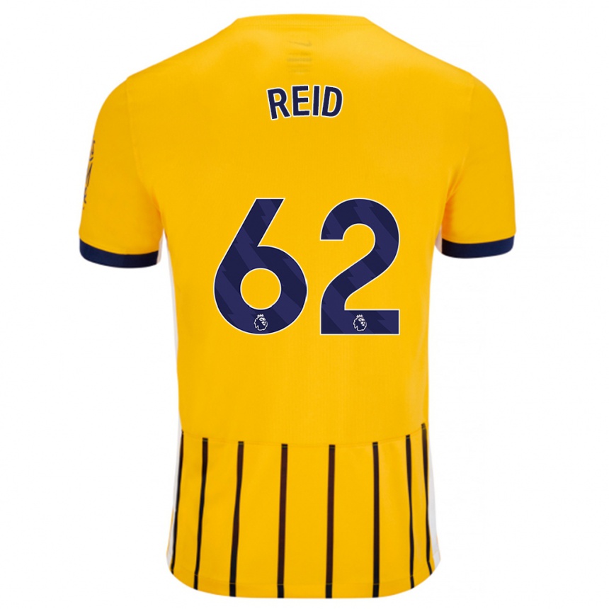 Homme Football Maillot Tommy Reid #62 Doré Bleu À Fines Rayures Tenues Extérieur 2024/25